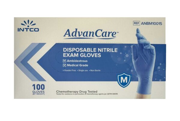 Advancare Disposable Nitrile Exam Gloves Medium